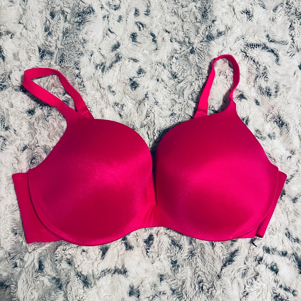 COPY -(Like New) Victoria’s Secret Hot Pink Deep Cut Bra 38D